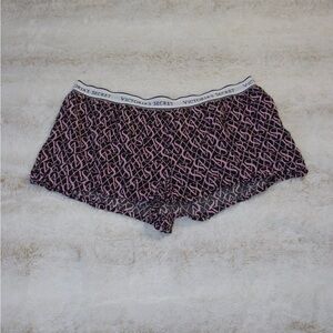 Victoria's Secret Black and Pink Logo Panties